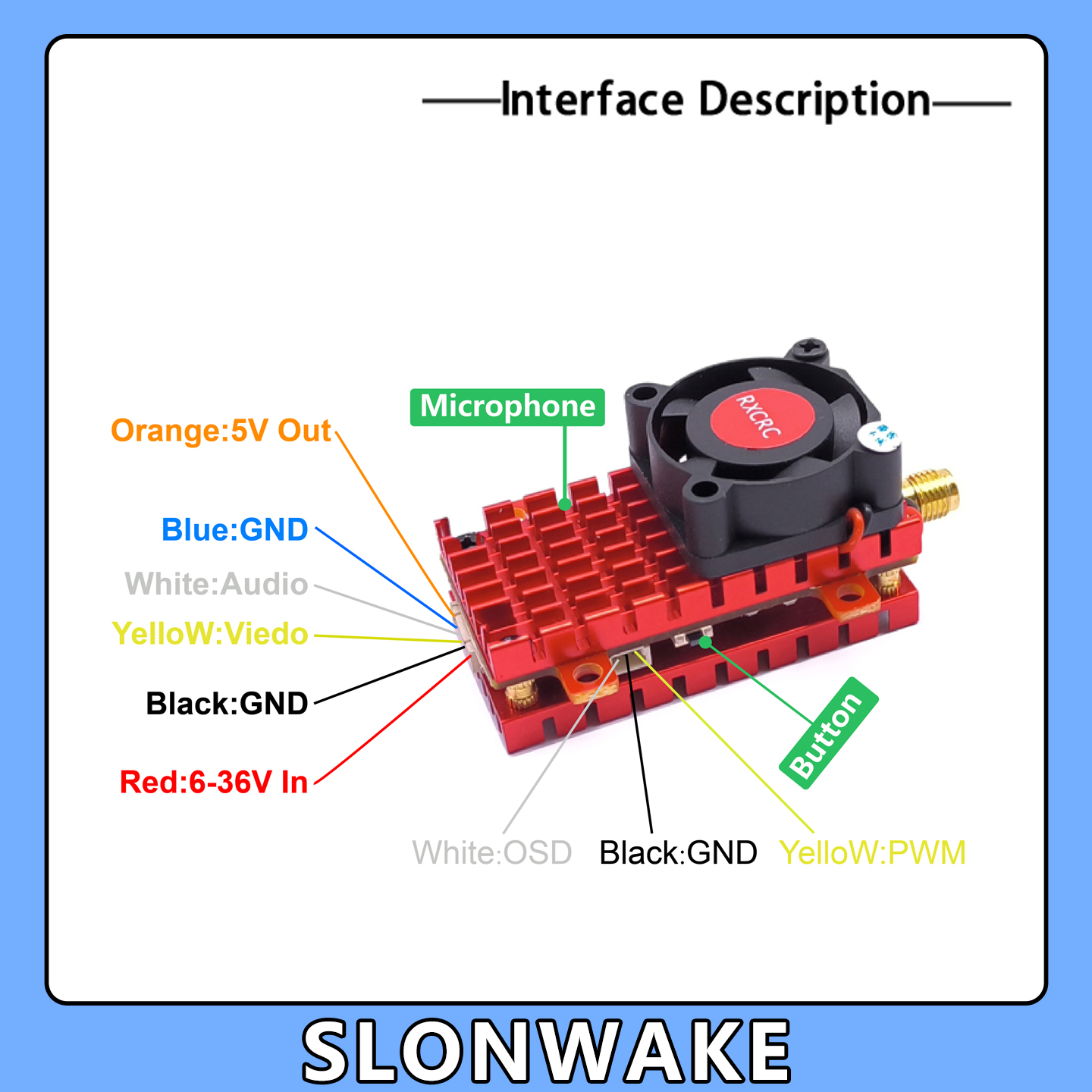 SLONWAKE 5.8G 2W VTX FPV 1800T - Drone Racing Camera recensie en prijs